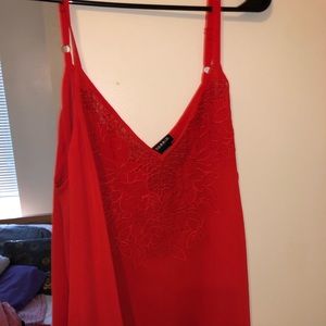 Red-Orange Dressy TankTop; W 2X